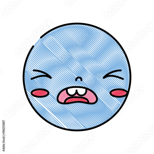 grated kawaii head with cute pity face