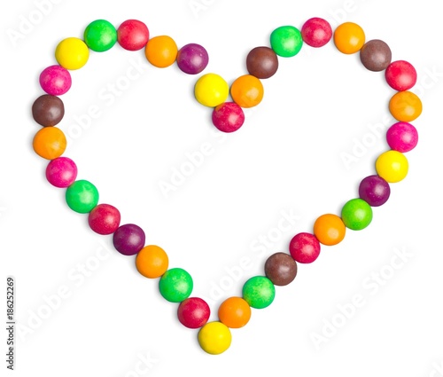 Heart Made of Colorful Chocolate Coated Candies