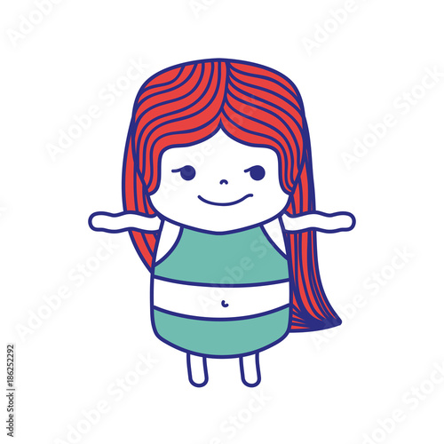 colorful girl wth long hair and rogue face