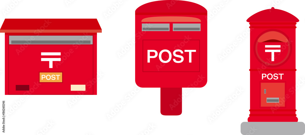 郵便ポスト３種イラストセット Stock ベクター Adobe Stock