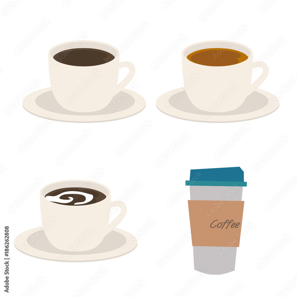 Obraz premium コーヒー 紅茶 イラスト 