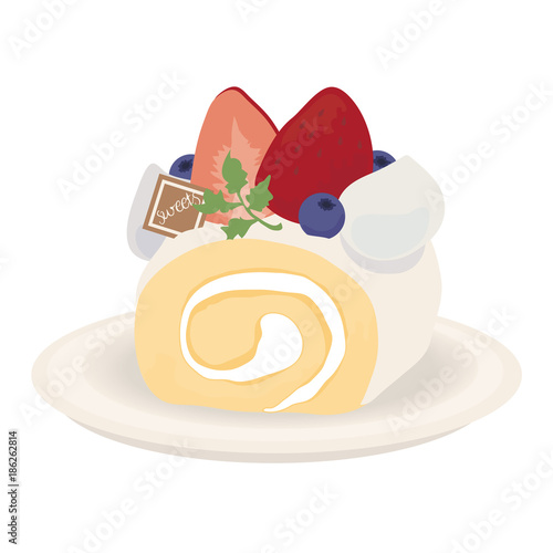 ロールケーキ　イラスト
