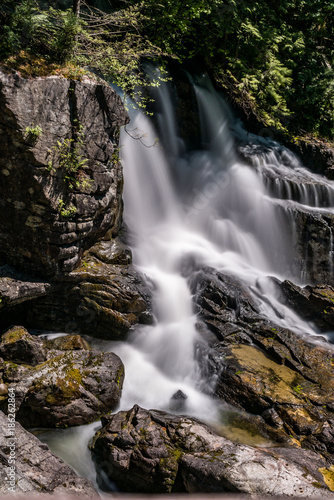 cascading water fall with long exposure