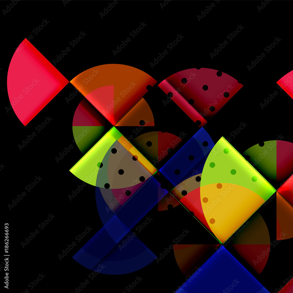 Circle elements on black background Circle elements on black background