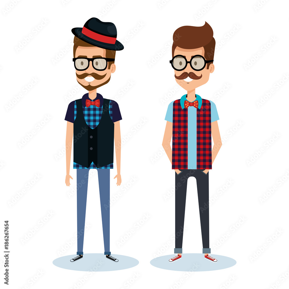 hipster style group of avatars hipster style group of avatars