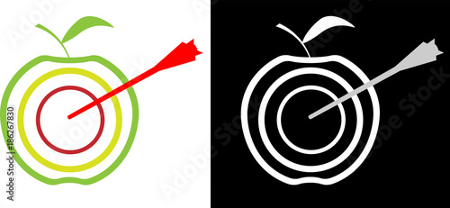 abstract apple-target and arrow goal achievement business logo