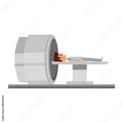 tomography scanner machine with patient vector illustration design