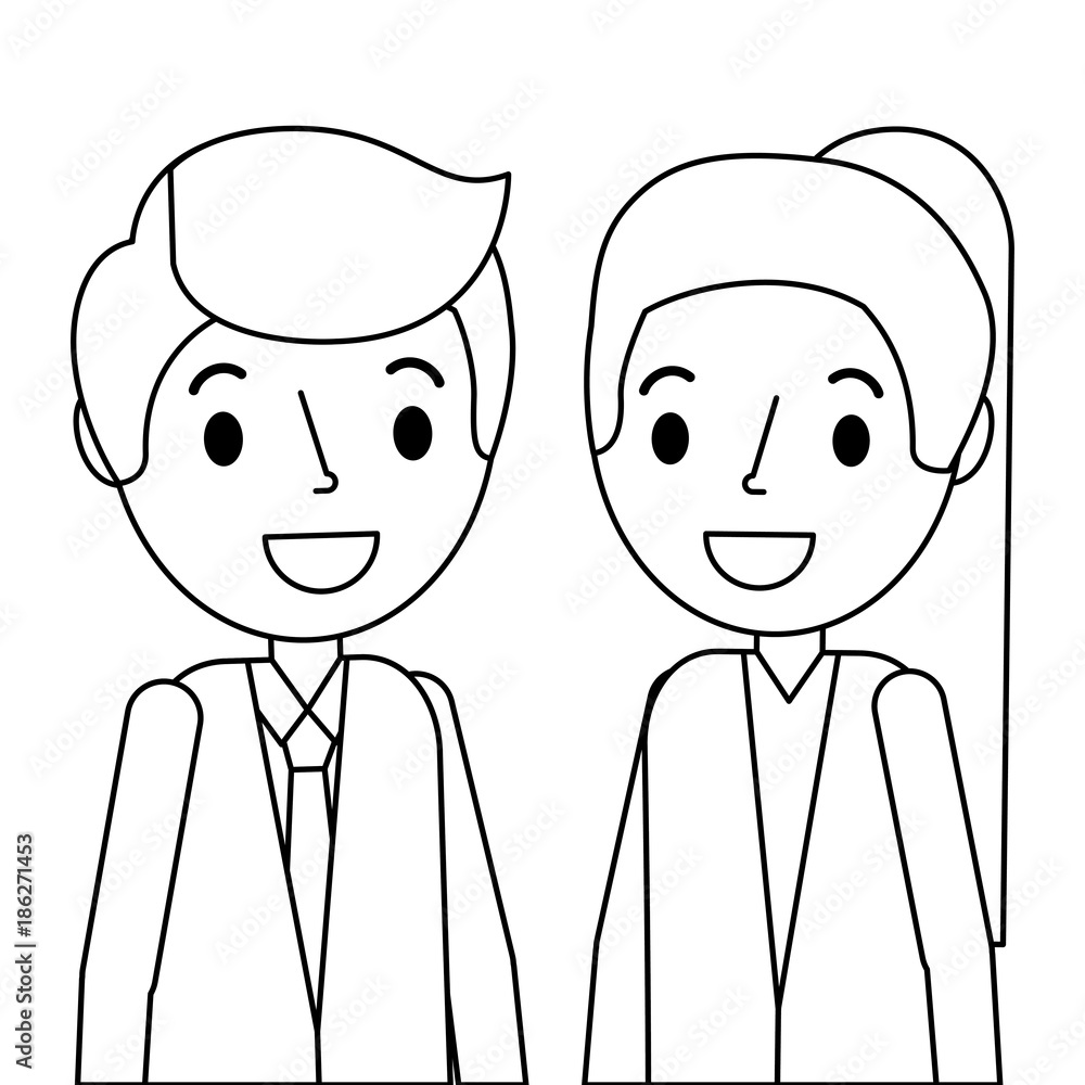 doctors couple avatars characters vector illustration design doctors couple avatars characters vector illustration design