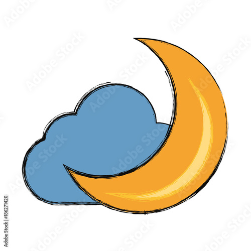 Moon and cloud cartoon photo