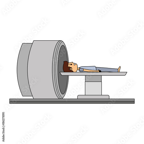 tomography scanner machine with patient vector illustration design