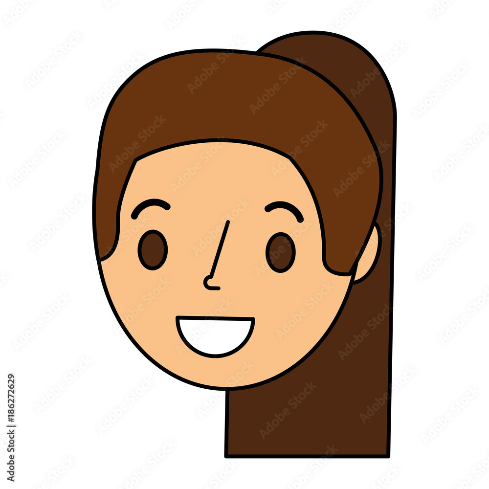 Fototapeta premium beautiful woman head avatar character vector illustration design
