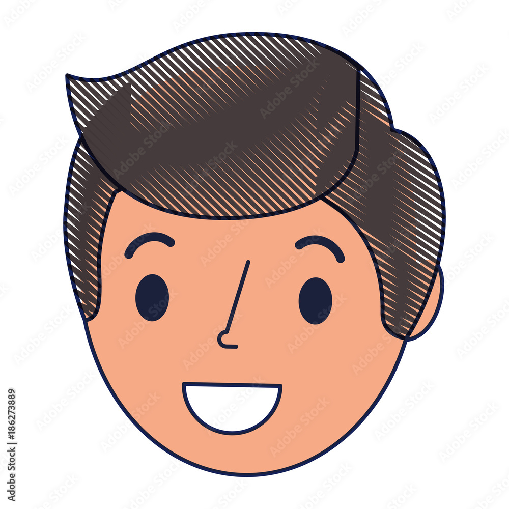 Fototapeta premium young man head avatar character vector illustration design