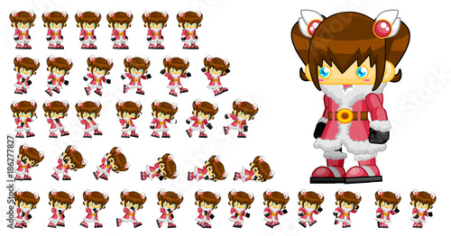 Animated Christmas Girl Game Character