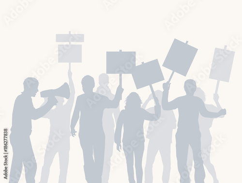 illustration of crowd protesting photo