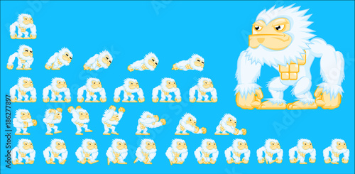 Animated Yeti Game Character