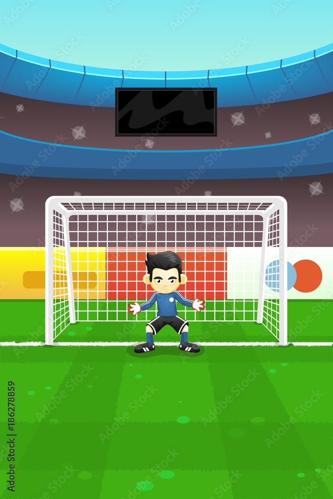 Fototapeta premium Goalkeeper Penalty Illustration