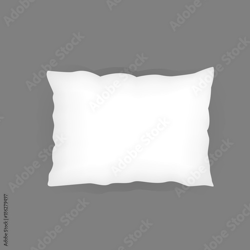 Realistic  bedroom  white pillow set.  Various shapes and sizes. Vector illustration