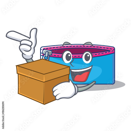 With box pencil case character cartoon