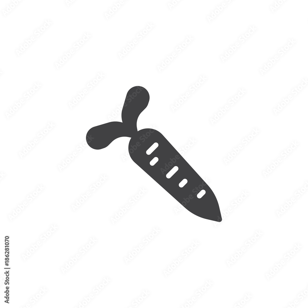 Carrot vegetable icon vector, filled flat sign, solid pictogram isolated on white. Vegetarian food symbol, logo illustration. Carrot vegetable icon vector, filled flat sign, solid pictogram isolated on white. Vegetarian food symbol, logo illustration.
