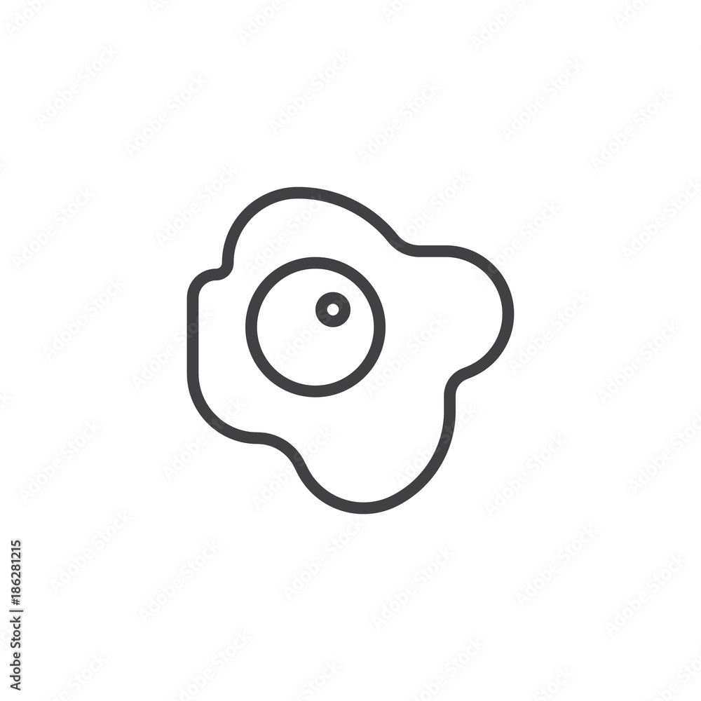 Omelette morning food line icon, outline vector sign, linear style pictogram isolated on white. Scrambled eggs breakfast symbol, logo illustration. Editable stroke Omelette morning food line icon, outline vector sign, linear style pictogram isolated on white. Scrambled eggs breakfast symbol, logo illustration. Editable stroke