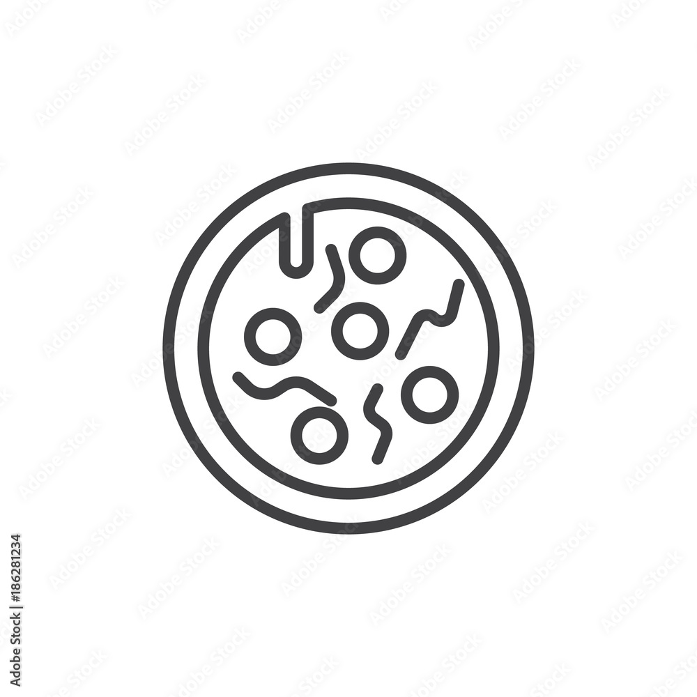 Pizza line icon, outline vector sign, linear style pictogram isolated on white. Fast food symbol, logo illustration. Editable stroke Pizza line icon, outline vector sign, linear style pictogram isolated on white. Fast food symbol, logo illustration. Editable stroke
