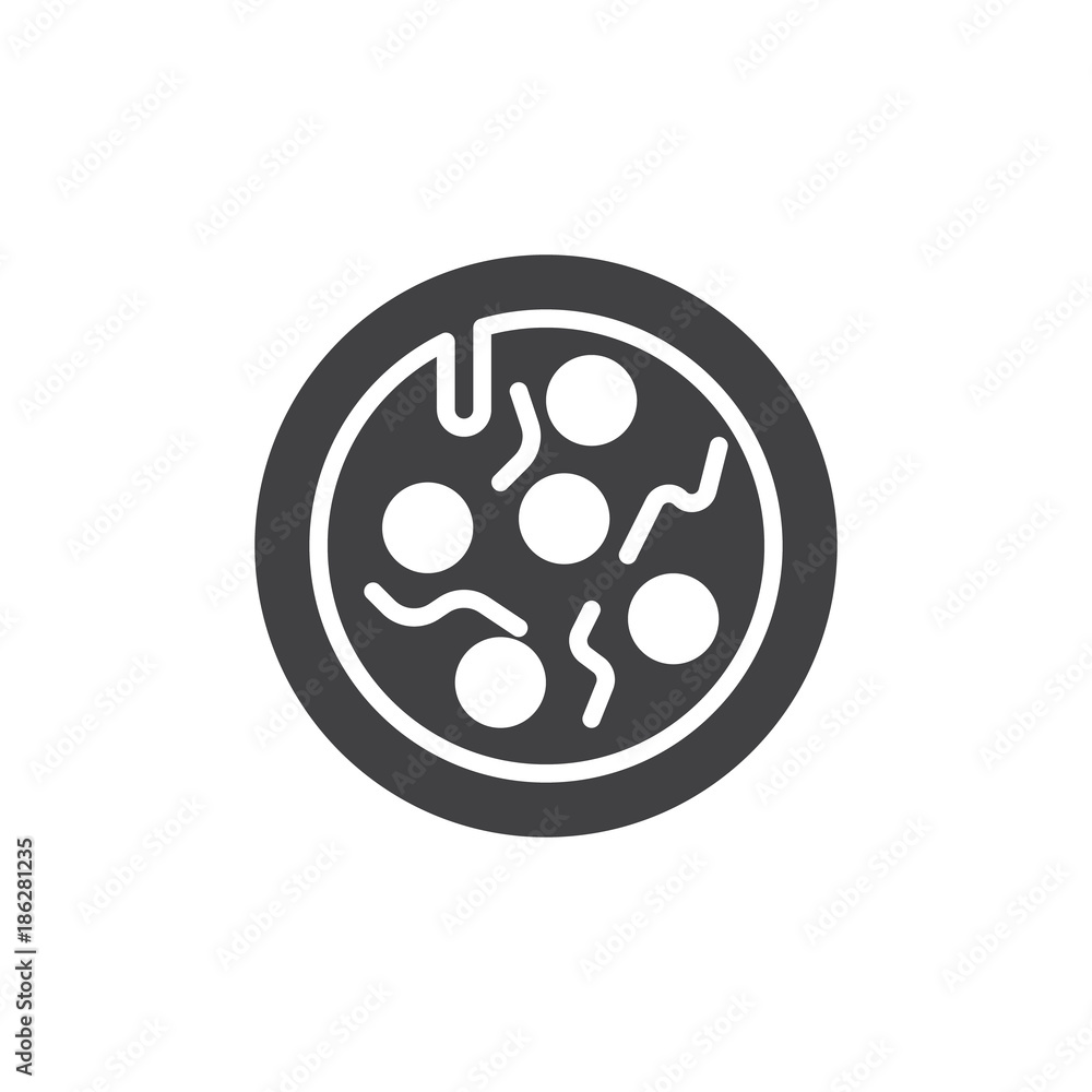 Obraz premium Pizza icon vector, filled flat sign, solid pictogram isolated on white. Fast food symbol, logo illustration.