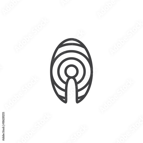 Fish steak line icon, outline vector sign, linear style pictogram isolated on white. Symbol, logo illustration. Editable stroke