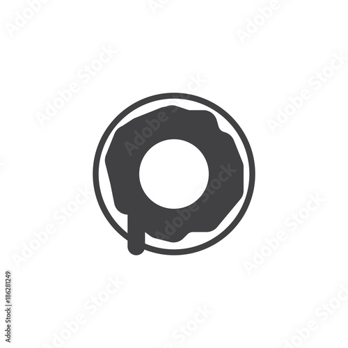 Doughnut icon vector, filled flat sign, solid pictogram isolated on white. Dessert symbol, logo illustration.