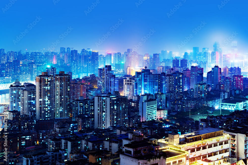 Naklejka premium Chongqing night scene