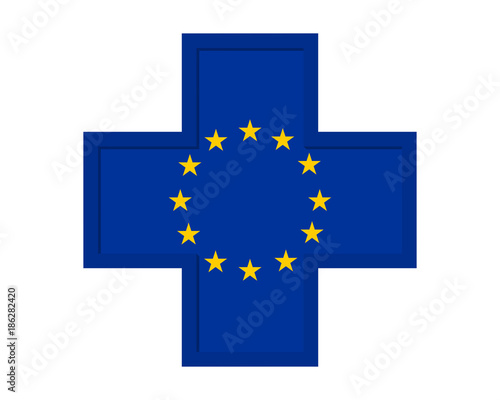 blue europe medical symbol image vector icon