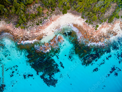 Aerial photograph over a beautiful beach in Cape Naturaliste near the towns of Dunsborough and Margaret River in the south west of Western Australia. photo