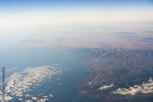 Aerial view of North Africa and Alboran sea