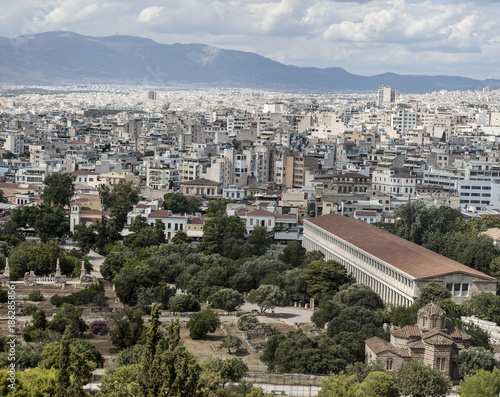 Quadro em tela vista panoramica di Atene - Grecia
