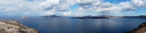 Panorama view of the caldera island of Santorini
