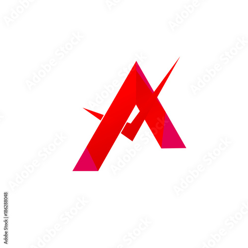 A Letter logo  Red