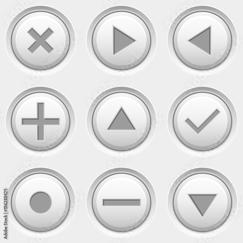 Free Download Round media and video control buttons. White icons - GFXLoad