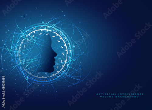 artificial intelligence concept design with virtual face design