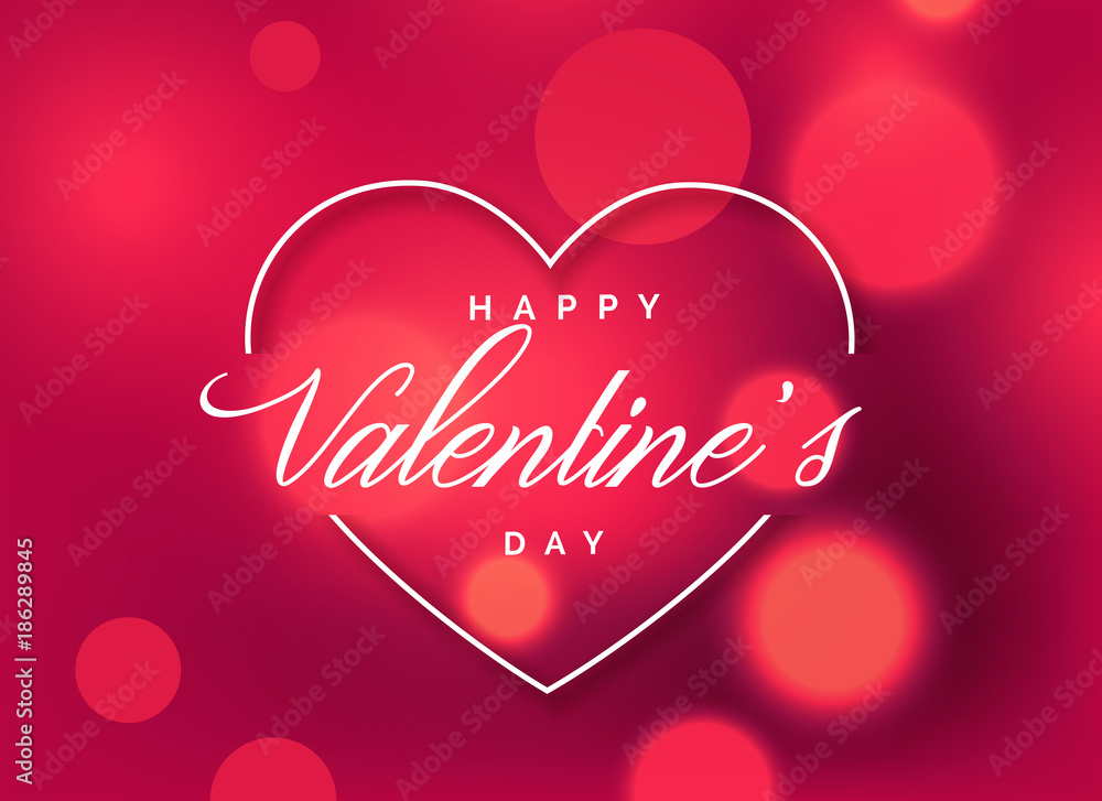 beautiful valentine's day greeting background with bokeh effect