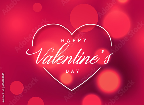beautiful valentine's day greeting background with bokeh effect