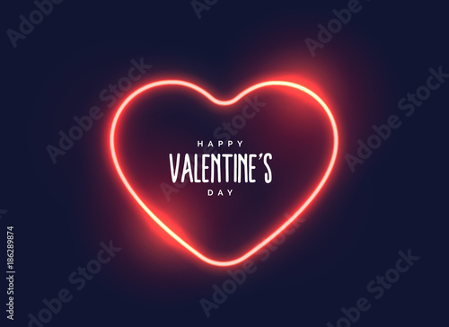 Obraz na plátně stylish neon light heart for valentine's day