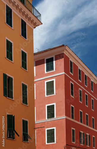 colored buildings in Bastia city