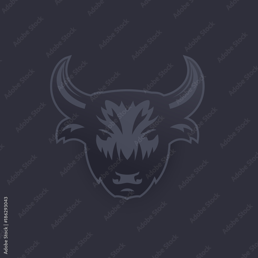 buffalo, bull head vector logo