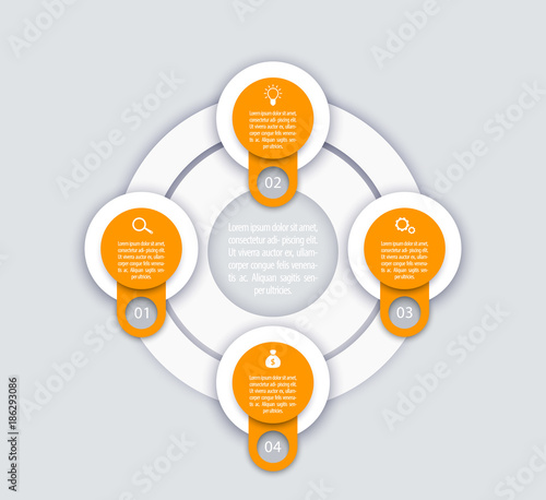 business infographics template, 1, 2, 3, 4 steps
