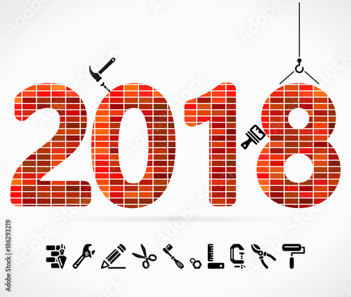 Build 2018 concept illustration with construction icons