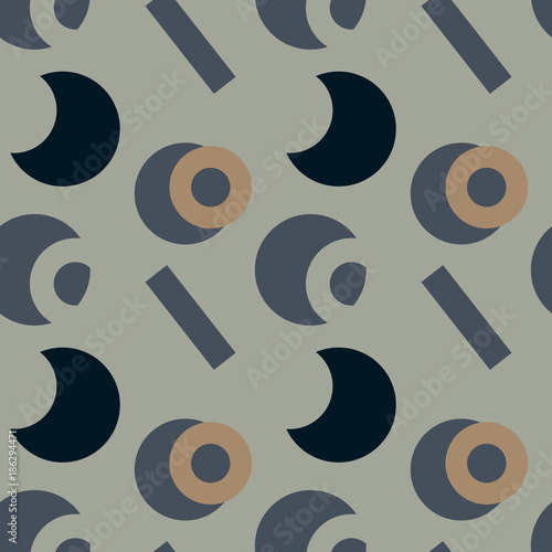 Basic vivid shapes seamless pattern. For print, fashion design, wrapping, wallpaper