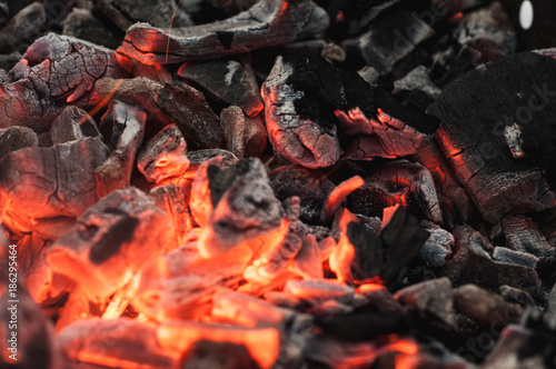 hot coals in the grill