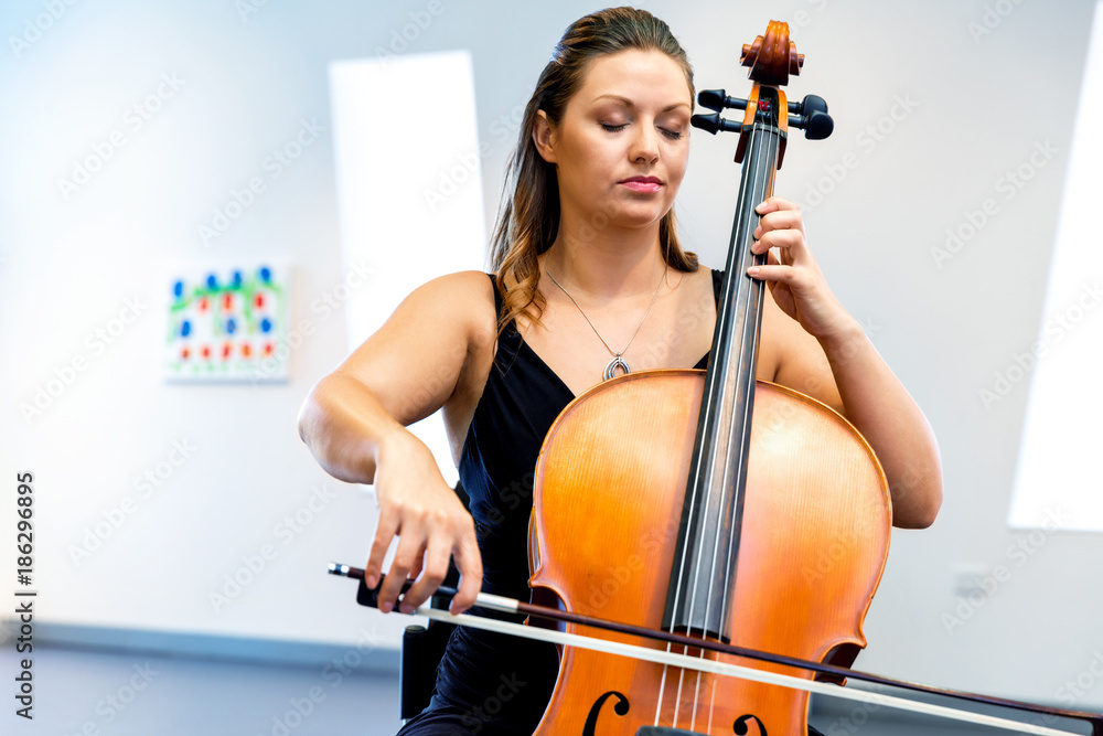 Woman playing cello Woman playing cello