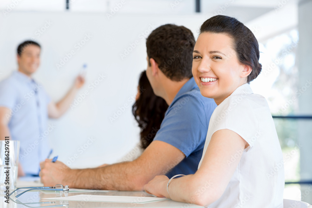Business meeting with presentation Business meeting with presentation
