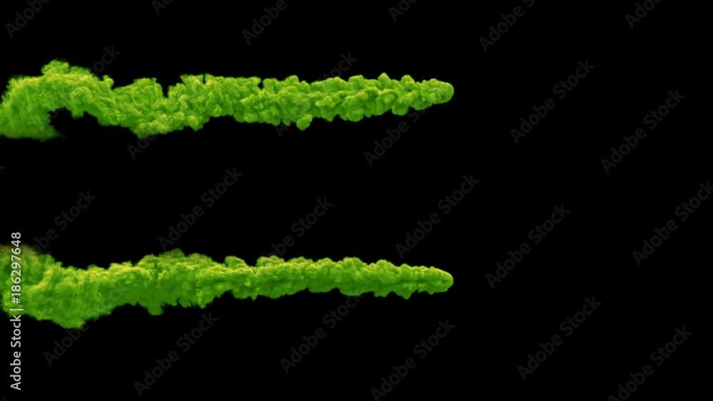 Green meteor or asteroid trail smokes, with alpha mask Green meteor or asteroid trail smokes, with alpha mask