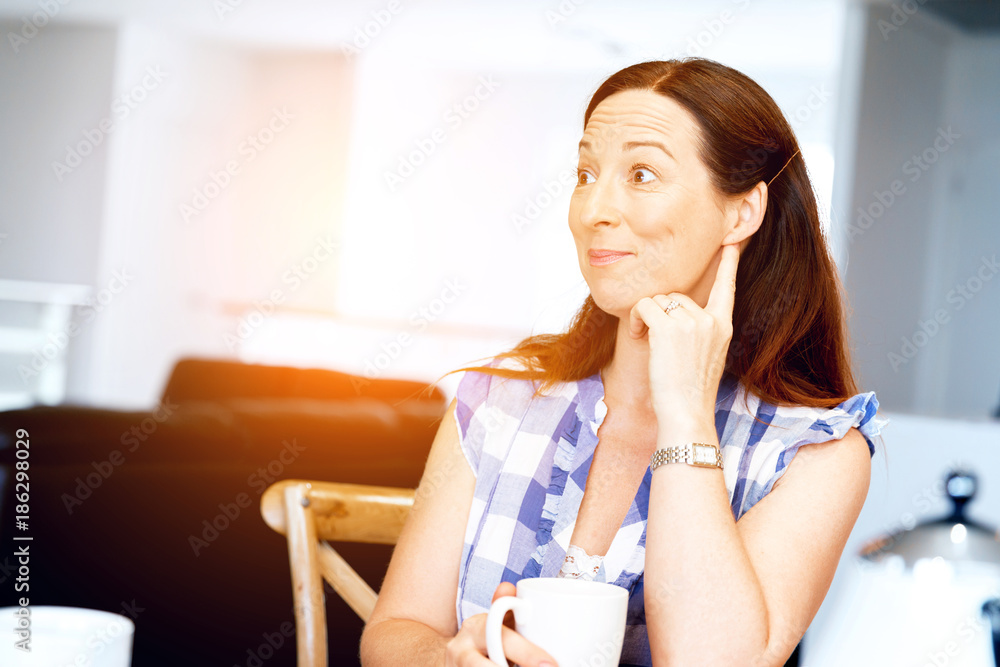 Beautiful woman at home indoors portrait Beautiful woman at home indoors portrait